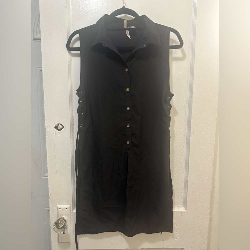 True Destiny Black Sleeveless Mini Dress